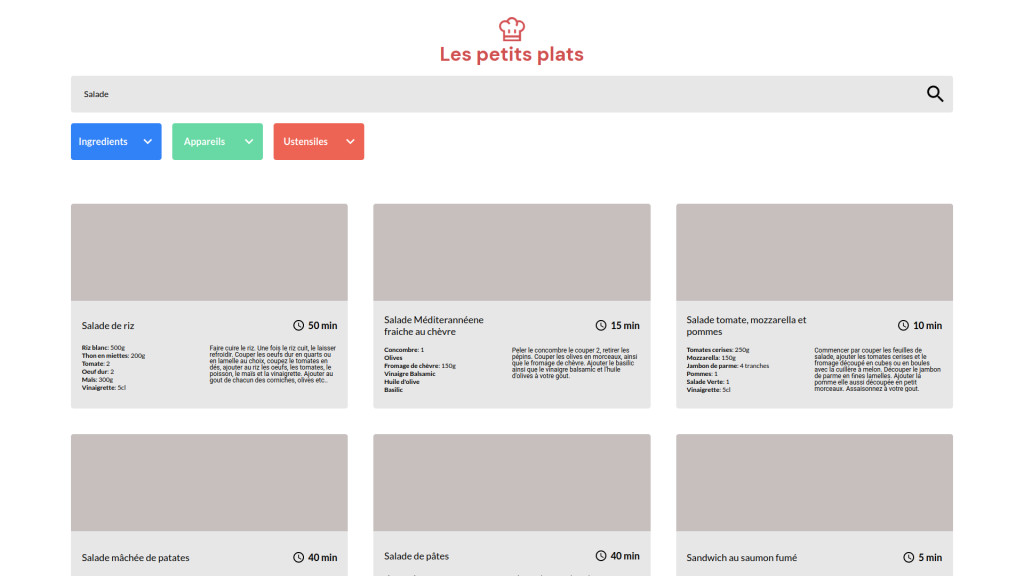 Les petits plats website